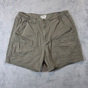 Talos Cargo Shorts Mens 38 Olive Green Cotton Utility Gorpcore 6" Inseam Elastic